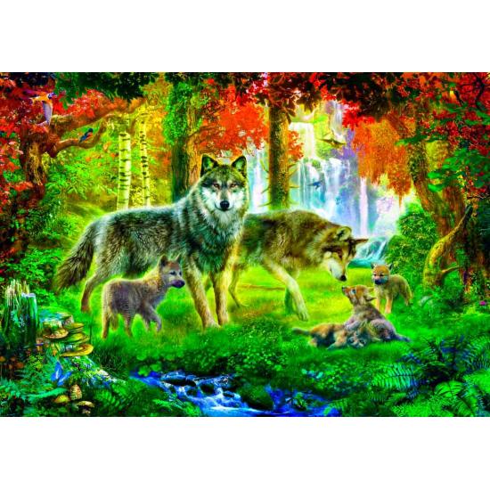 Comprar Puzzle Bluebird Familia De Lobos En Verano De Piezas