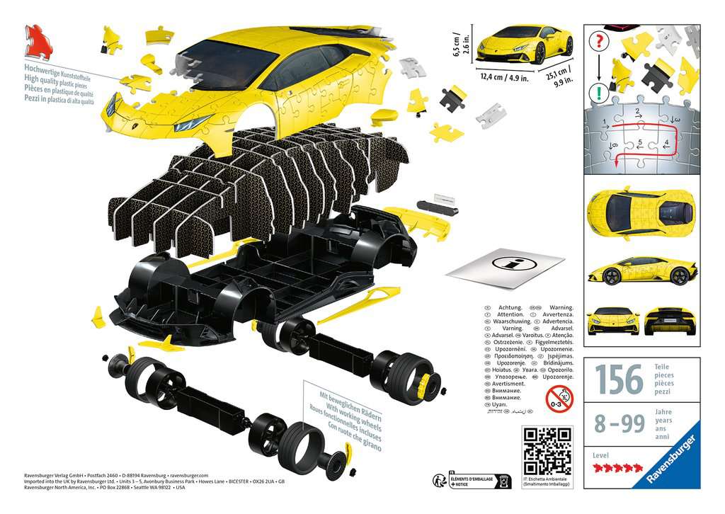 Puzzle 3D Lamborghini Huracan 108 pièces