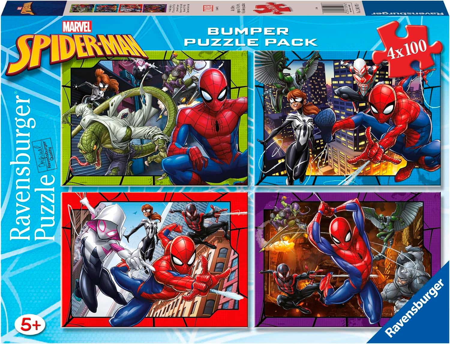 Ravensburger Marvel Spider-Man Bumper Pack 4 x 100 Piece Jigsaw Puzzles