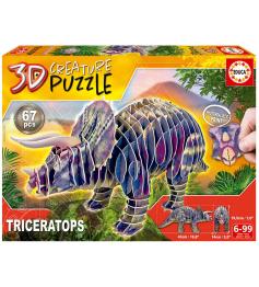 Puzzle Educa 3D Triceratops Creature de 67 Piezas