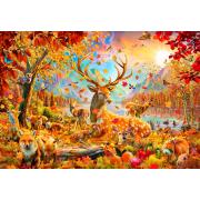 Puzzle Bluebird Animales en Otoño de 1000 Piezas