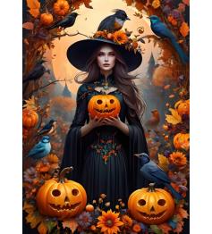 Puzzle Bluebird Bruja de Halloween de 500 Piezas