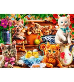 Puzzle Bluebird Gatitos en el Cobertizo de 3000 Piezas