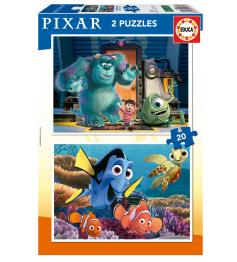 Puzzle Educa Pixar de 2 x 20 Piezas
