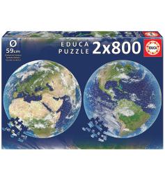 Puzzle Educa Redondo Planeta Tierra de 2 x 800 Piezas