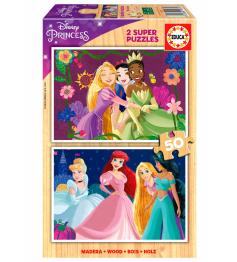 Puzzle Educa Princesas Disney de 2 x 50 Pzs Madera