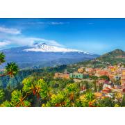 Puzzle Enjoy Volcán Etna y Taormina, Sicilia de 1000 Piezas