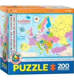Puzzle Eurographics Mapa de Europa de 200 Piezas