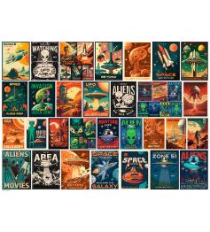 Puzzle Eurographics Pósters Vintage de Alienígenas de 1000 Pieza Puzzle Eurographics Pósters Vintage de Alienígenas de 1000 Pieza
