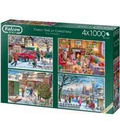 Puzzle Falcon Tiempo en Familia en Navidad de 4 x 1000 Pzs