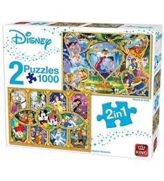 Puzzle King Disney Príncipes y Princesas de 2 x 1000 Piezas