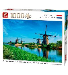 Puzzle King Molinos en Kinderdijk, Holanda de 1000 Pzs