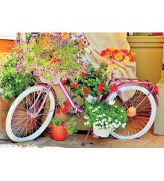 Puzzle Magnolia Bicicleta Con Flores de 1000 Piezas