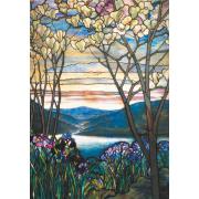 Puzzle Piatnik Magnolias e Iris de Tiffany de 1000 Piezas