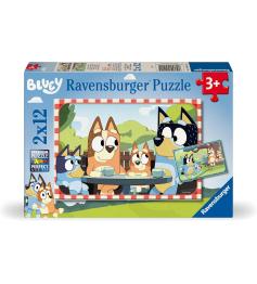 Puzzle Ravensburger Bluey de 2x12 Piezas