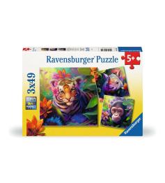 Puzzle Ravensburger Crías de la Selva de 3x49 Piezas