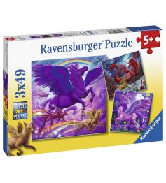Puzzle Ravensburger Criaturas Mitológicas de 3x49 Piezas