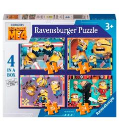 Puzzle Ravensburger Gru y Minions Progresivo de 12+16+20+24 Pzs