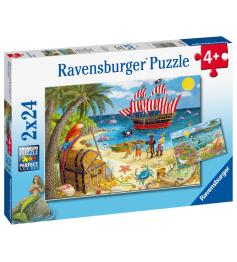 Puzzle Ravensburger Sirenas y Piratas de 2x24 Piezas