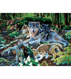 Puzzle SunsOut Familia de Lobos del Bosque de 500 Piezas